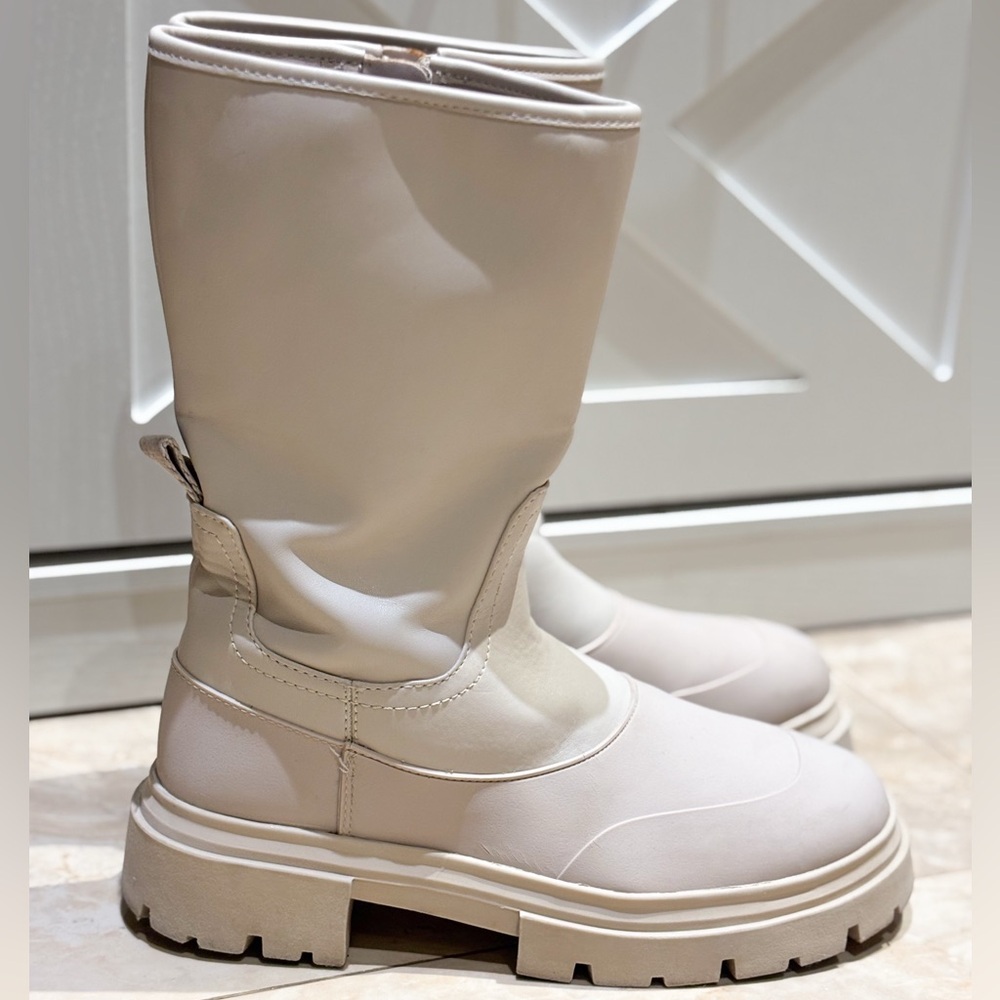 ZARA Waterproof Chunky Winter Boots | Beige | 37